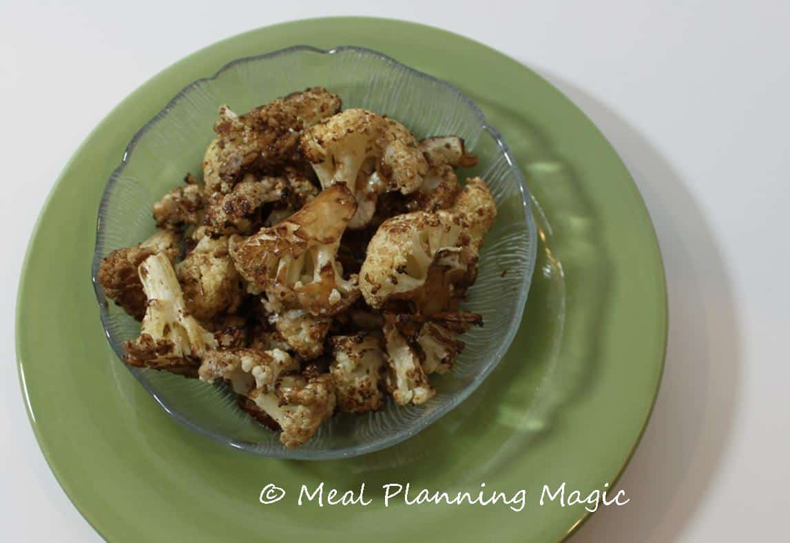 Balsamic Parmesan Cauliflower | Meal Planning Magic | #EatingA2ZChallenge