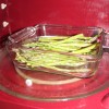 Prepped the asparagus ahead of time and it is in the microwave ready to steam a bit when we're ready!