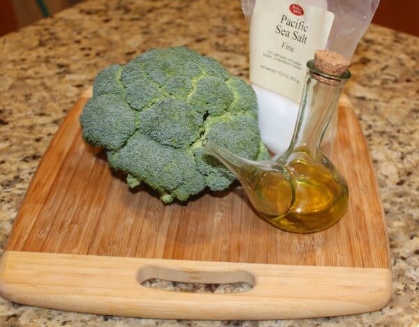 Roasted broccoli three ingredients and SO easy and delicious!
