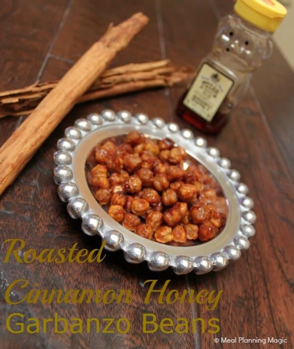 Roasted Cinnamon Honey Garbanzo Beans | #eatingAtoZrecipechallenge | Meal Planning Magic