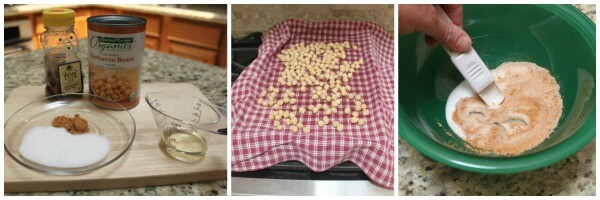 Just a few simple ingredients; dry the beans and then blend the cinnamon and sugar. Easy!