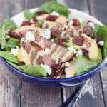 This Delicious Beef Tenderloin Pear and Cranberry Salad with Honey Mustard Dressing is simple to prepare and a great, healthy meal idea.