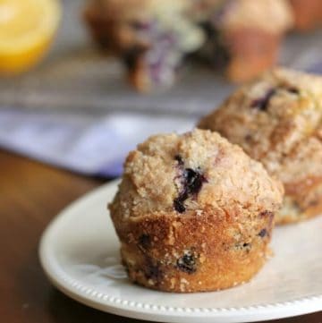 Fresh Meyer lemons and blueberries come together for this easy muffin that is bursting with flavor! Find the recipe at MealPlanningMagic.com