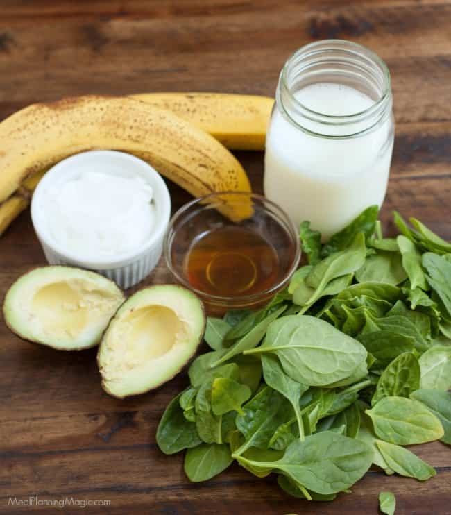 Green Monster Smoothie ingredients tableresized Meal Planning Magic
