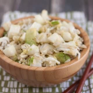 This Jicama Avocado Crab and Brown Rice salad has an Asian flare to it and is perfect for a light lunch or as a side dish. Find the recipe at MealPlanningMagic.com