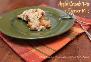 Apple Streusel Crumb Pie recipe, plus instructions to make apple pie freezer kits!