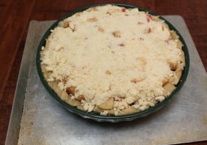 apple streusel crumb pie before baking Apple streusel crumb pie, before baking