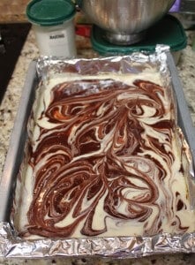 marbled brownie batter