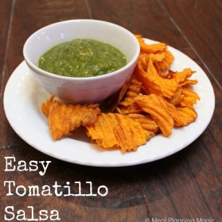 Easy Tomatillo Salsa recipe | Eat A to Z Healthy Recipe Challenge | MealPlanningMagic.com