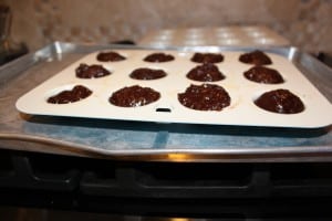 cake ball baking pan with brownie batter