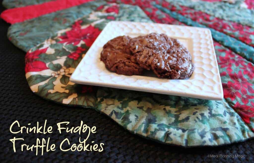 Crinkled Fudge Truffle Cookies image Soft and chewy, these rich Crinkled Fudge Truffle Cookies are super simple to make and a great addition to any holiday cookies platter.