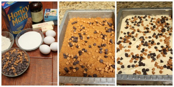 Ingredients to make Chocolate Peanut Butter Cheesecake Bars | 12 Weeks Christmas Treats | MealPlanningMagic.com