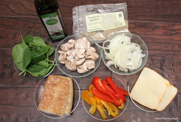 Spinach and Saut&eacute;ed Vegetables Panini | #EatingAtoZChallenge | Easy Vegetarian recipe from MealPlanningMagic.com