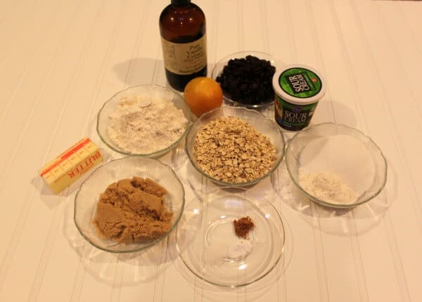ingredients to make Cherry Oatmeal Bars