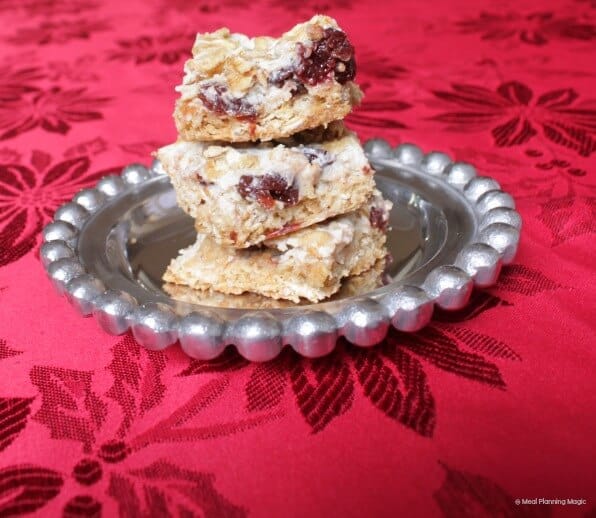 Cherry Oatmeal Bars | #12wksxmastreats | MealPlanningMagic.com