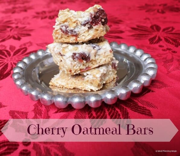 Cherry Oatmeal Bars | #12wksxmastreats | MealPlanningMagic.com