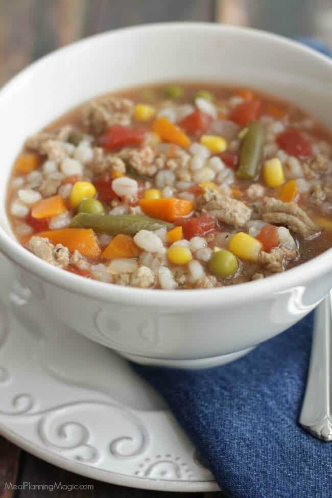 Simple Slowcooker Turkey Vegetable Barley Soup