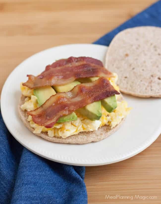 Quick and Easy Egg Bacon Avocado Breakfast Sandwich - Meal Planning Magic