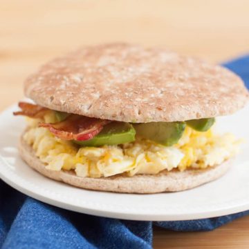 Only four ingredients, this Quick and Easy Egg Bacon Avocado Breakfast Sandwich is a tasty, satisfying on-the-go breakfast option. And much of it can be made ahead too