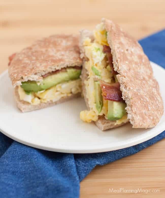 Only four ingredients, this Quick and Easy Egg Bacon Avocado Breakfast Sandwich is a tasty, satisfying on-the-go breakfast option. And much of it can be made ahead too