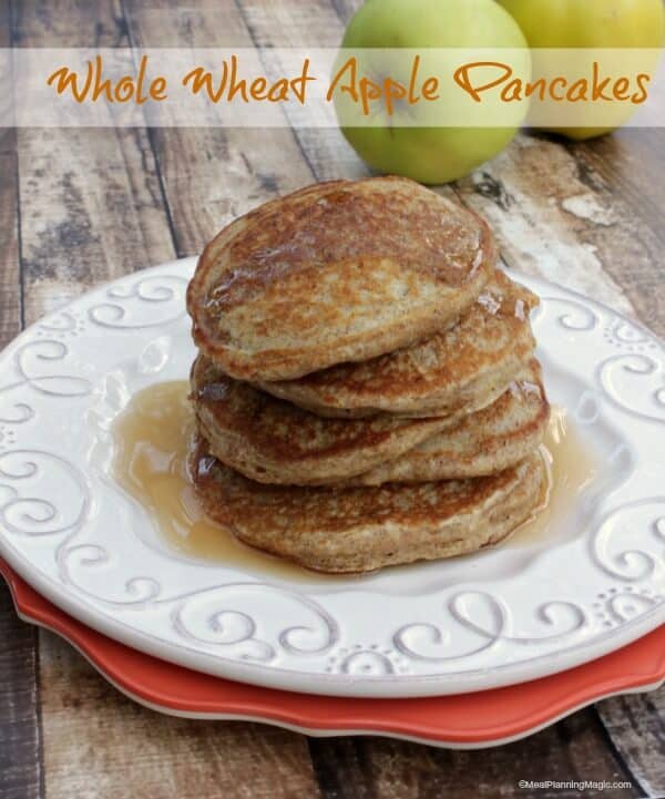 Whole Wheat Apple Pancakes | #52NewFoods | Recipe on www.mealplanningmagic.com