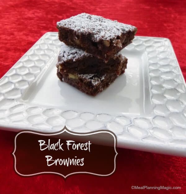 These Black Forest Brownies are a moist and delicious blend of chooclate and cherry flavors! | 12 Weeks Christmas Treats 