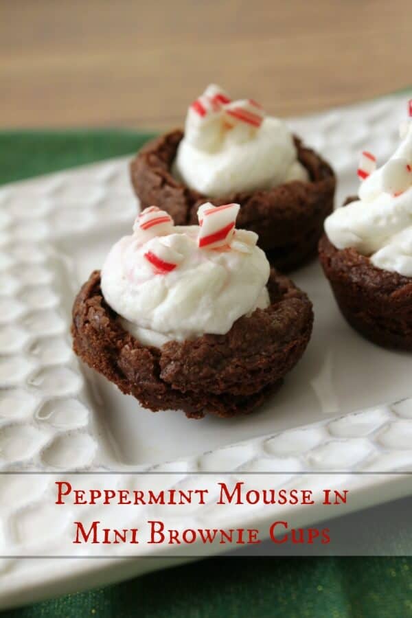 Candy Cane Chocolate Cups filled with Peppermint Mousse