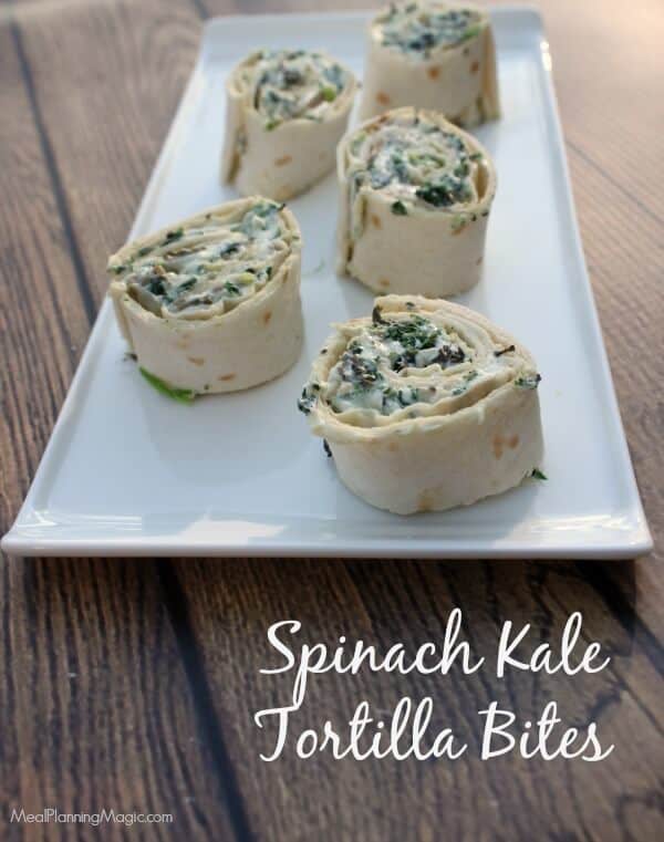 Spinach Kale Tortilla Bites - Make Ahead Appetizer | Recipe on MealPlanningMagic.com