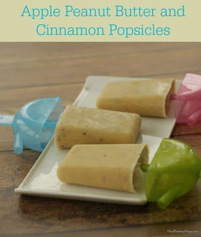 Apple Peanut Butter and Cinnamon Popsicles