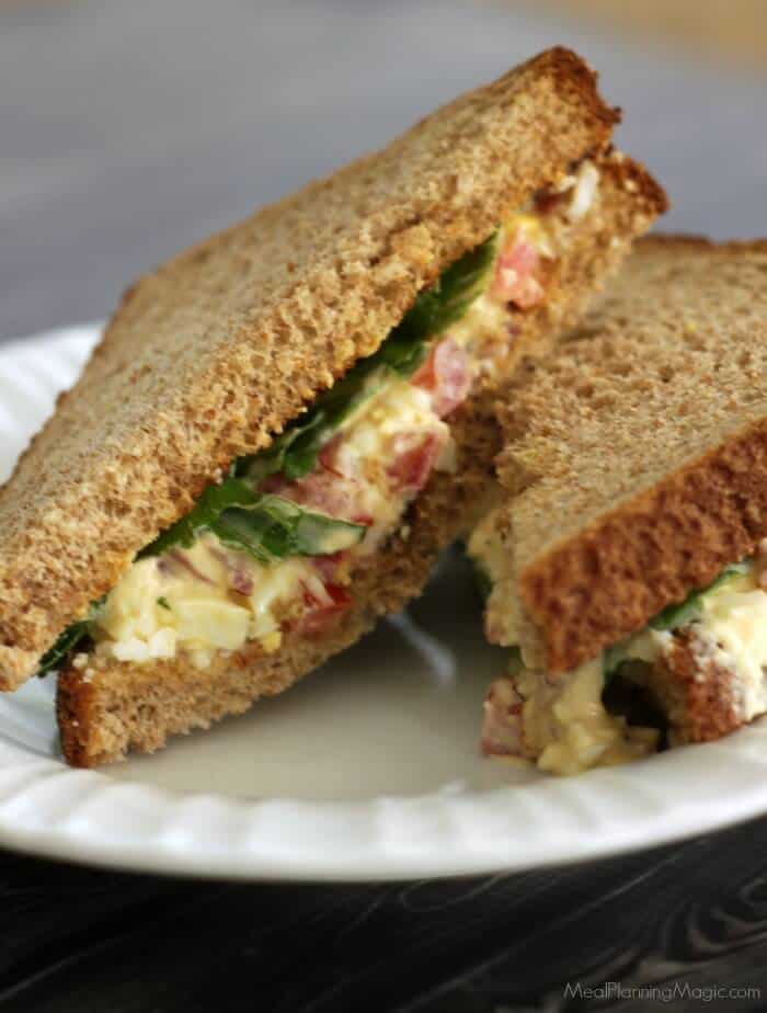 BLT Egg Salad Sandwich ~ A mashup of your favorite flavor combinations all in one sandwich! | Recipe at MealPlanningMagic.com