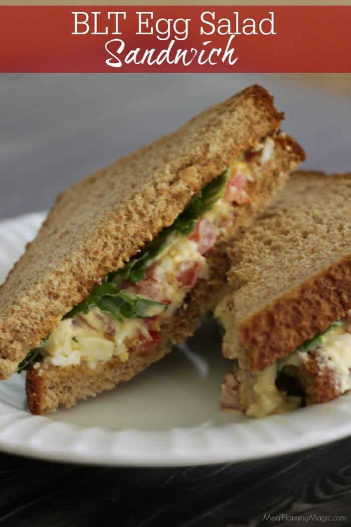 BLT Egg Salad Sandwich ~ A mashup of your favorite flavor combinations all in one sandwich! | Recipe at MealPlanningMagic.com