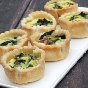 These Make Ahead Bacon, Spinach and Swiss Mini Quiches are SO easy and perfect for breakfast, lunch or snacks. Or even dinner--really! Add a salad and you're good to go. | Recipe at MealPlanningMagic.com
