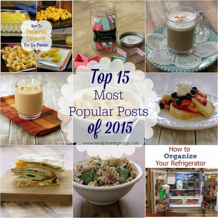 Top 15 Most Popular Posts for 2015 on MealPlanningMagic.com