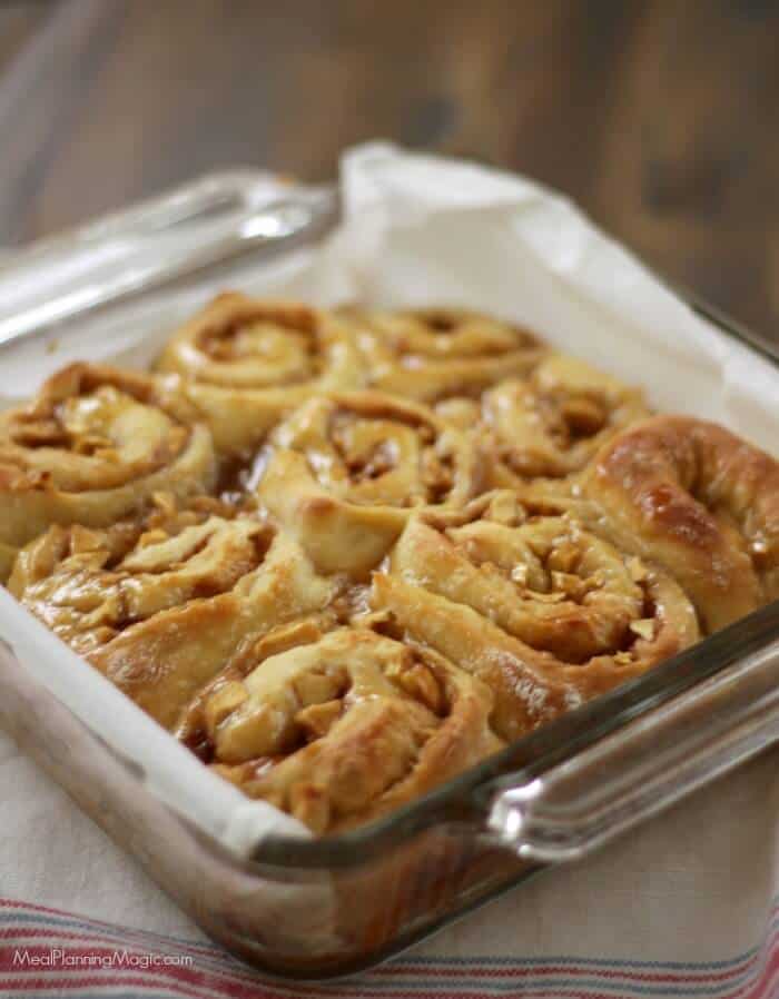 You will love these Overnight Apple Cinnamon Rolls! They are just slightly sweet and the bonus is they are made ahead so all you need to do is bake and enjoy! Find the recipe and my review of the entire The 8 x 8 Cookbook Review at MealPlanningMagic.com