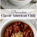 image of Slowcooker Classic American Chili pinterest collage