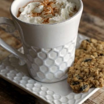 If you love the spices of a warm oatmeal cookie, you'll love it even more with the chocolaty goodness of a cup of hot cocoa in this Warm Oatmeal Cookie Hot Cocoa | Recipe at MealPlanningMagic.com