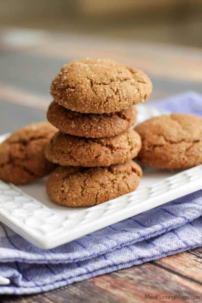 Ginger Molasses cookies-bluenapkin-stacked-resized