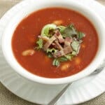 Bacon, lettuce, tomato and cannellini beans come together for this BLT Soup for a unique twist on this classic flavor combination in this super simple soup recipe.