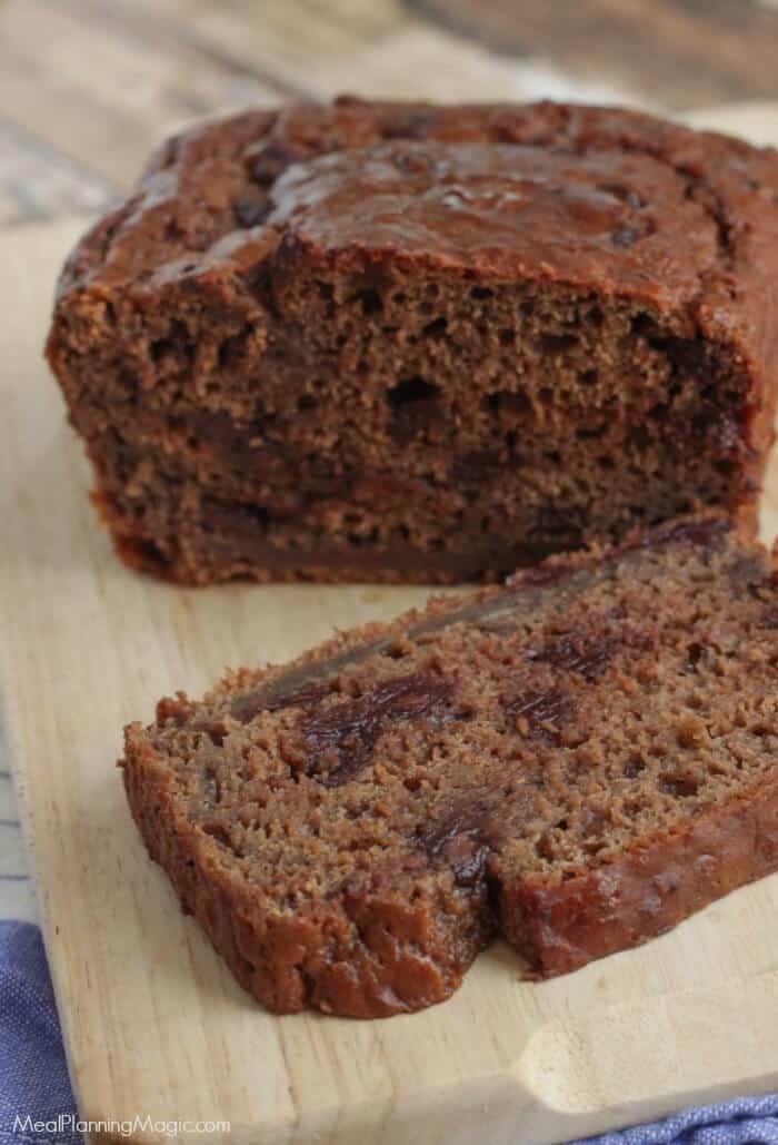 You'll love this Healthier Decadent Double Chocolate Banana Bread. It's so moist and delicious and has been made healthier from it's original recipe.