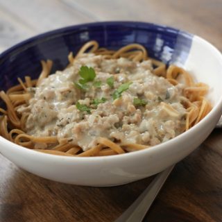 Ground Turkey and Clam Sauce with Linguine is simple enough for an easy weeknight meal but fancy enough for company too! Recipe at MealPlanningMagic.com