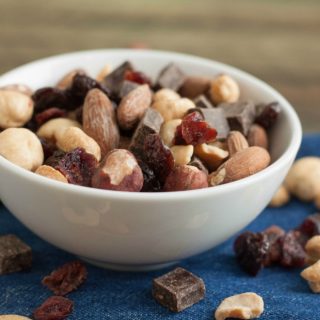 My Black Forest Trail Mix is full of protein and nutrient rich nuts and dried fruit like cherries and hazelnuts and just a bit of dark chocolate—the perfect combination of salty and sweet! Get the recipe at MealPlanningMagic.com
