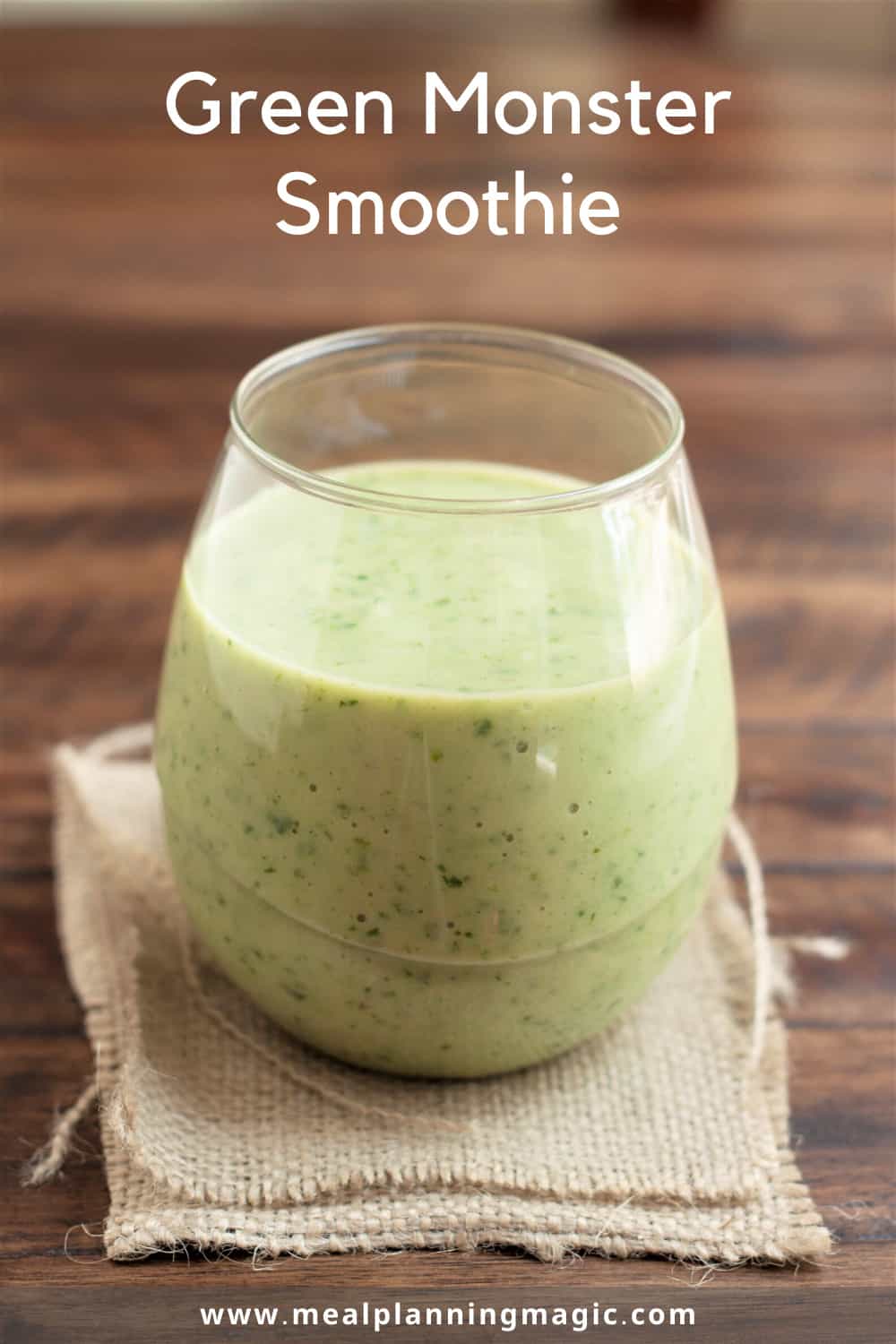 Green Monster Banana Spinach Avocado Smoothie Recipe - Meal Planning Magic