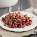 Simple Cranberry Apple Crisp is a healthy, delicious option for your holiday menu--or any time! You can use frozen cranberries to make it year round.