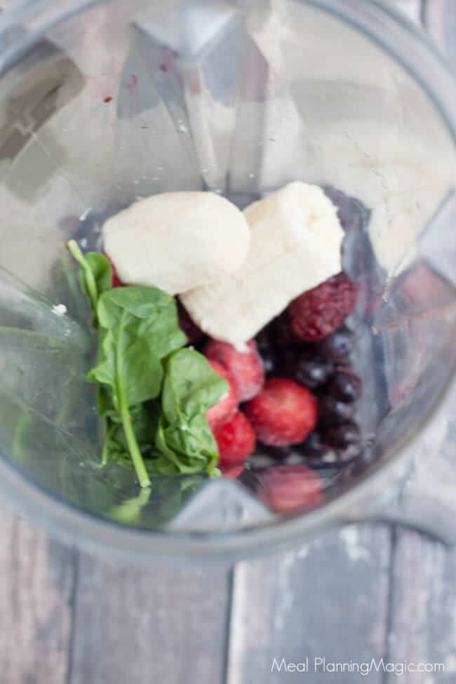 Simple Triple Berry Banana Green Smoothie Meal Planning Magic