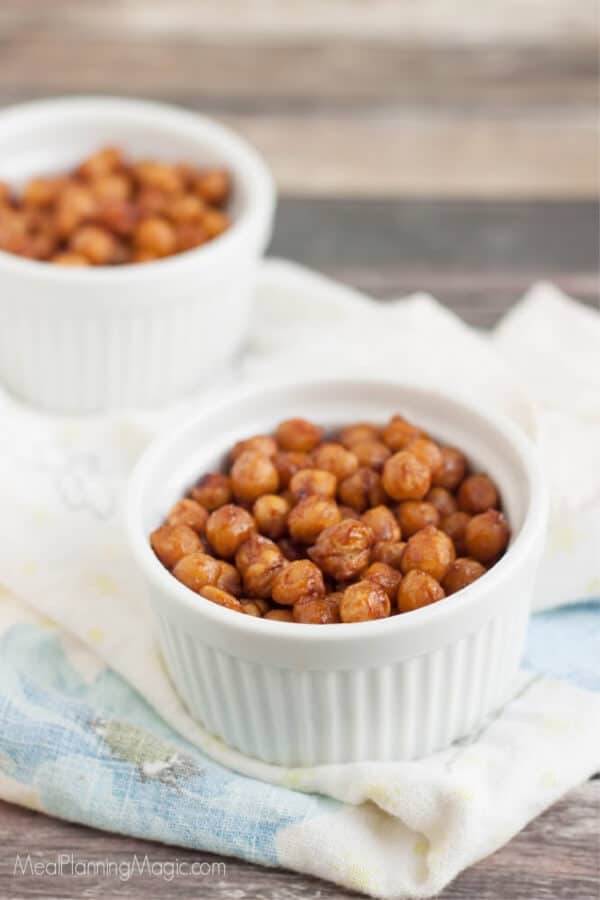 Simple Cinnamon Honey Roasted Garbanzo Beans are a delicious and nutritious snack idea perfect for anytime.