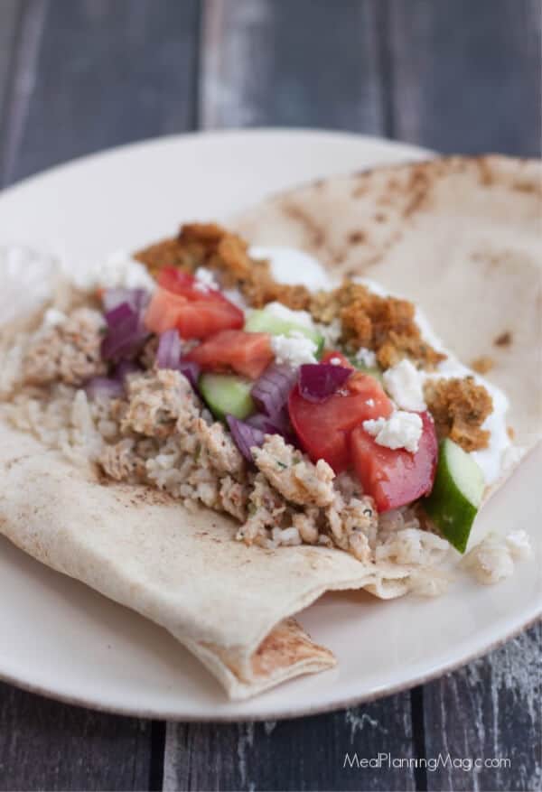 These Simple Greek Tacos are bursting with fresh vegetables, falafel and Greek seasoned ground beef, are a family favorite and really are so simple!