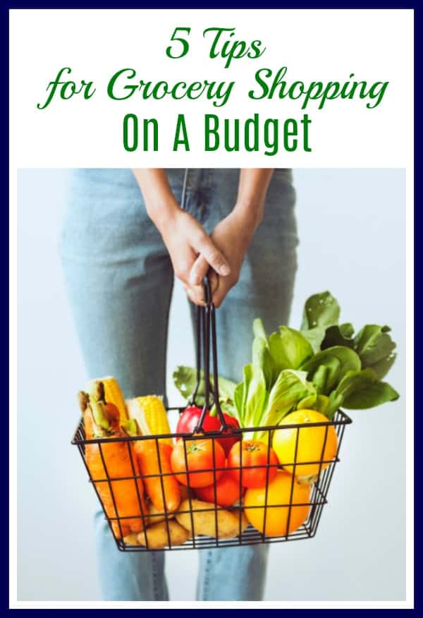 collage image of person holding grocery basket of vegetables with post title at top