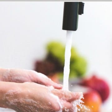 Collage image for blog post of Six Tips For Kitchen Spring Cleaning.