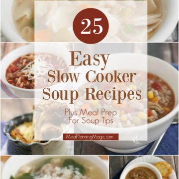 collage image of different soups with a text overlay