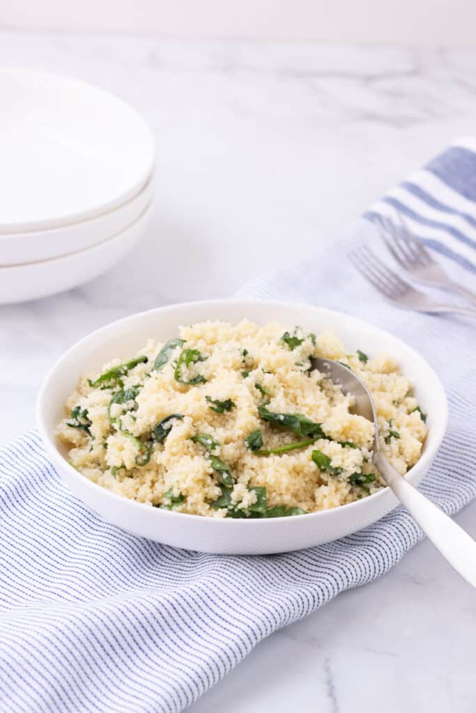 10 Minute Spinach Parmesan Couscous Meal Planning Magic